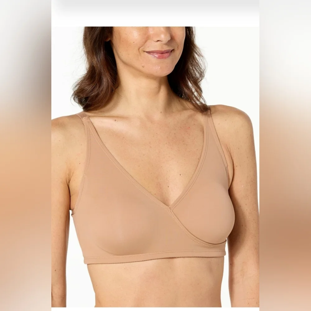 New Butterknit Wrap black Bra with Removable Pads Rhonda sheer Size M
